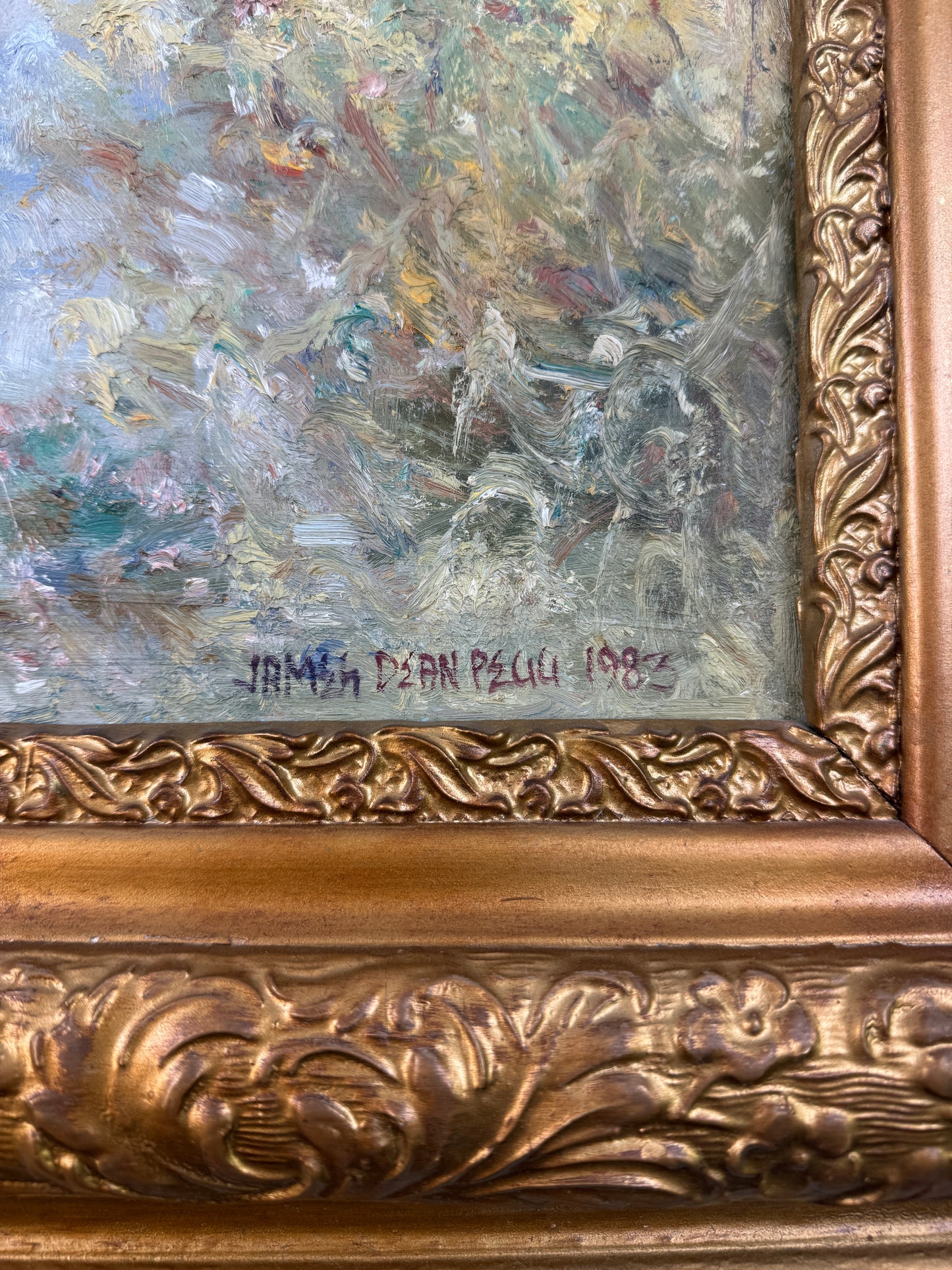 ORIGINAL ARTWORK BY JAMES DEAN (JIM) PEGG with ORNATE FRAME