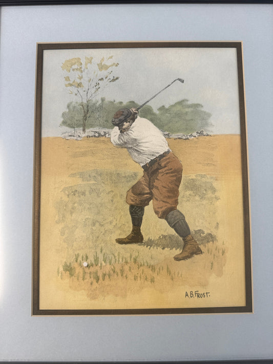 A.B. Frost Framed Golf Print