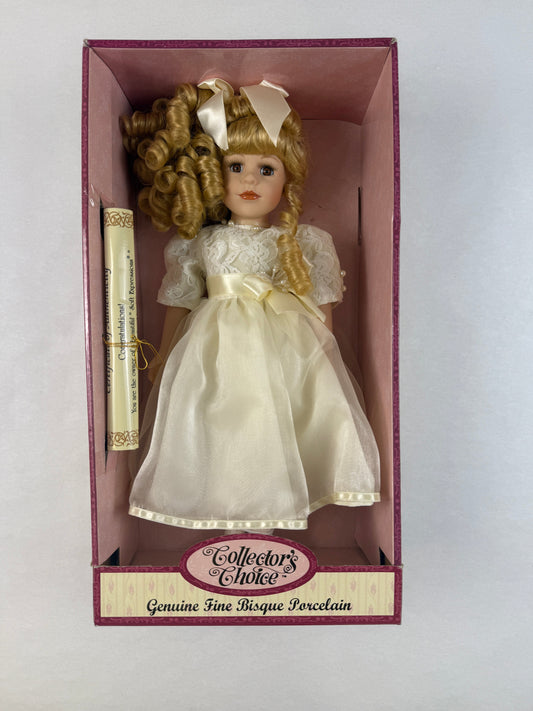 Collectors Choice Genuine Fine Bisque Porcelain Doll w/ certificate